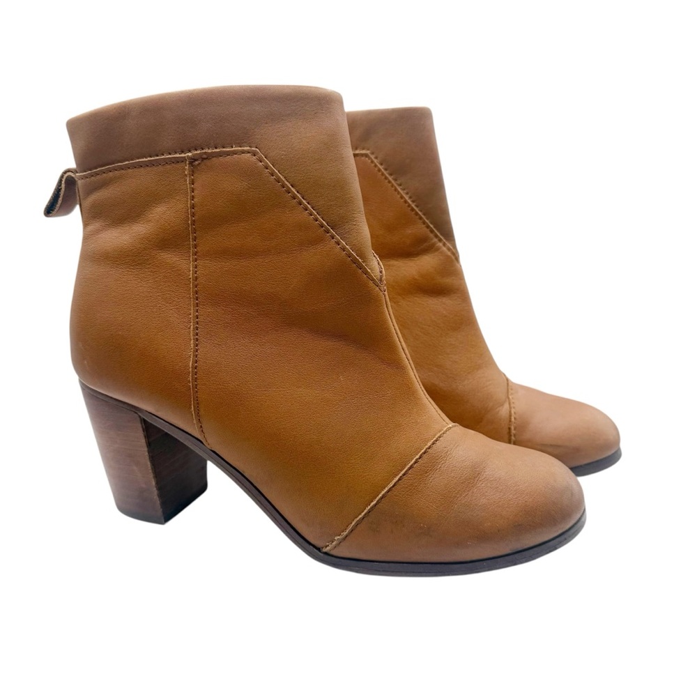 TOMS Lunata Leather Ankle Booties size 7.5‎